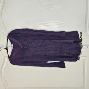 Stylish Purple Button-Up Tunic Shirt - Size S